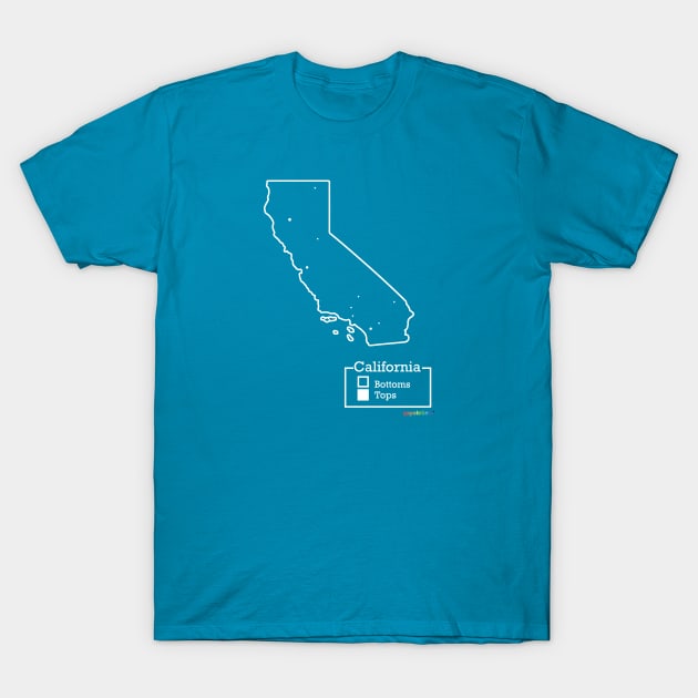 California Bottoms / Tops Map T-Shirt by GayOleTime